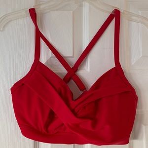 Athleta Twist Front Red Bikini Top - size 36 B/C